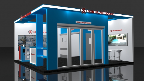 Thiết kế thi công gian hàng Son Ha Autodoor - tl Vietbuild